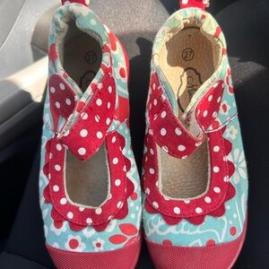 Matilda Jane Baby Girls Floral Mary Janes in Teal & Red